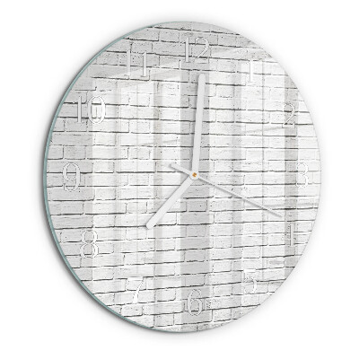 Glas wanduhr Ziegelmauer