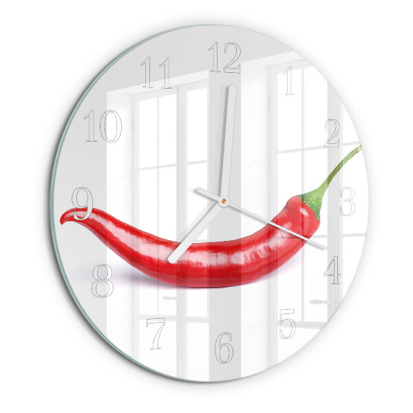Glas wanduhr Chili-Pfeffer