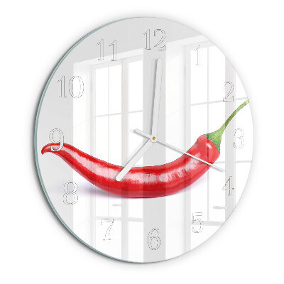 Glas wanduhr Chili-Pfeffer
