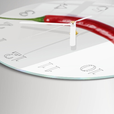 Glas wanduhr Chili-Pfeffer