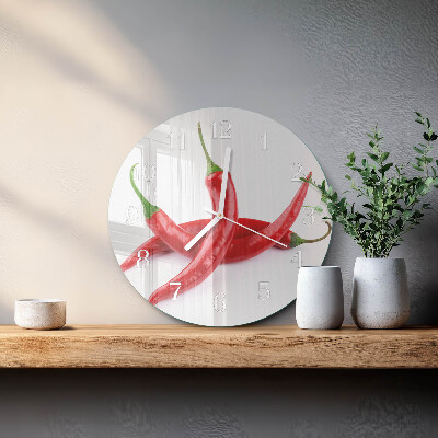 Glas wanduhr Chilischoten