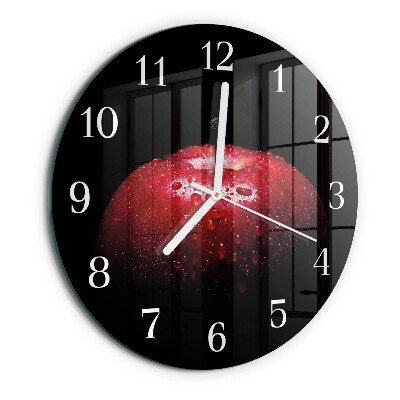 Glas wanduhr Apfel