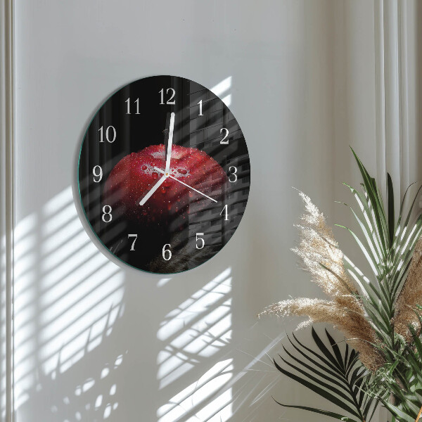 Glas wanduhr Apfel