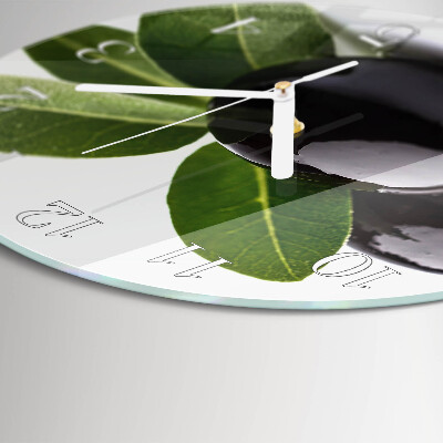 Glas wanduhr Oliven