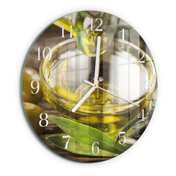 Glas wanduhr Olivenöl