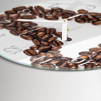 Glas wanduhr Kaffeebohnen