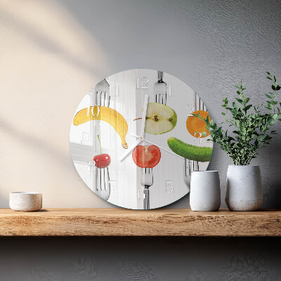 Glas wanduhr Obst