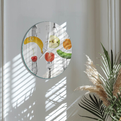 Glas wanduhr Obst