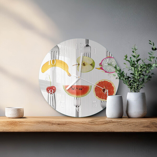 Glas wanduhr Obst