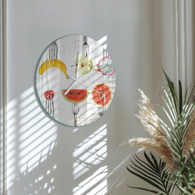 Glas wanduhr Obst