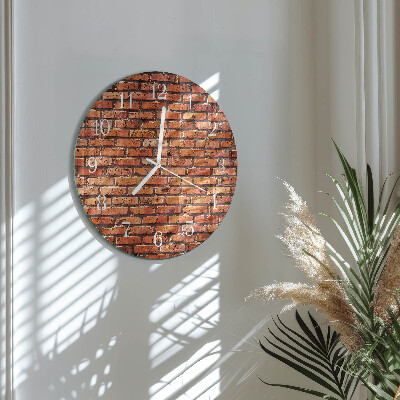 Glas wanduhr Ziegelmauer