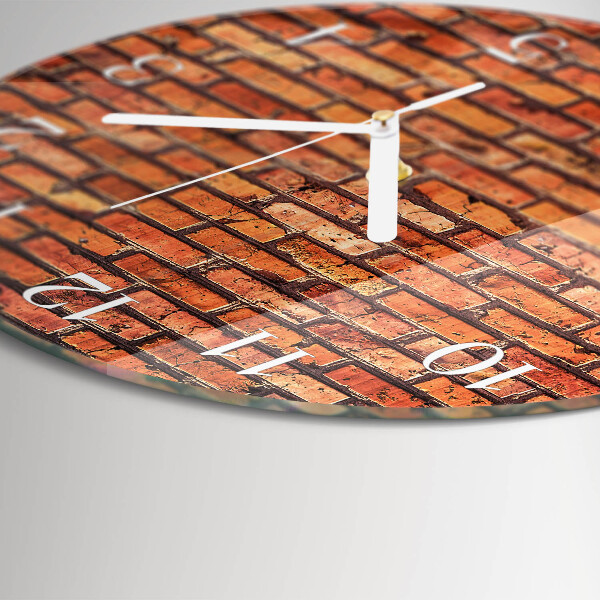 Glas wanduhr Ziegelmauer