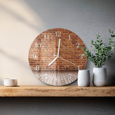 Glas wanduhr Ziegelmauer