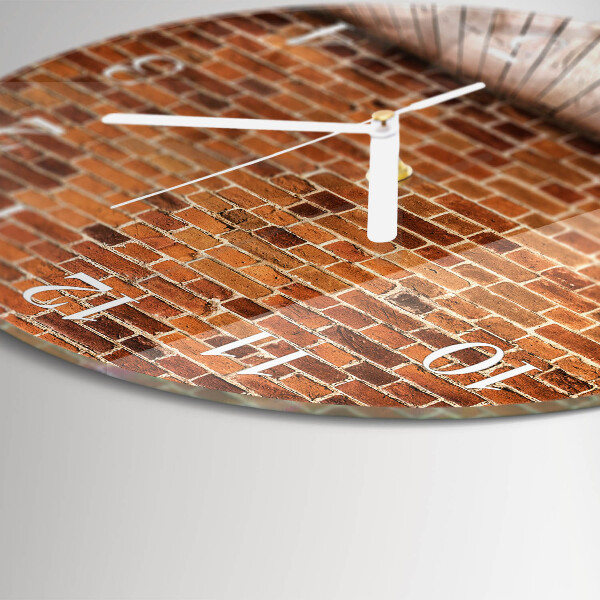 Glas wanduhr Ziegelmauer