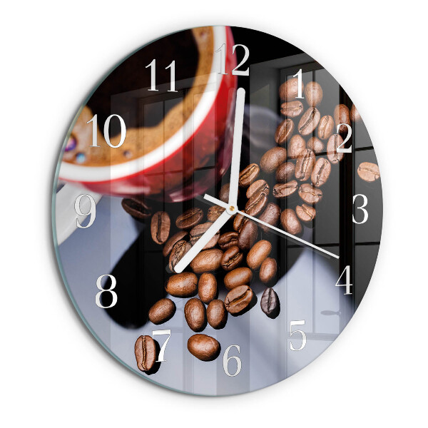 Glas wanduhr Tasse Kaffee