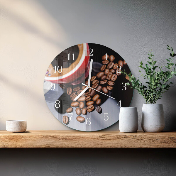 Glas wanduhr Tasse Kaffee