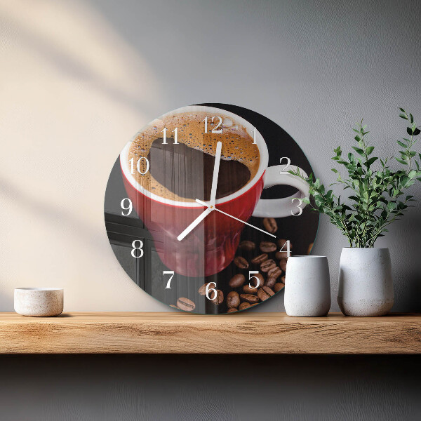 Glas wanduhr Tasse Kaffee