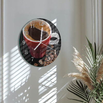 Glas wanduhr Tasse Kaffee