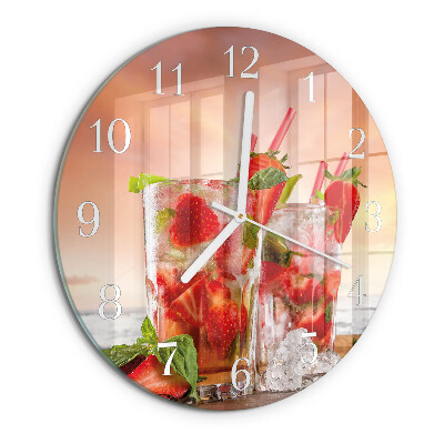 Glas wanduhr Erdbeeren