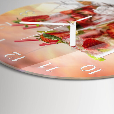 Glas wanduhr Erdbeeren