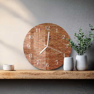 Glas wanduhr Ziegelsteine