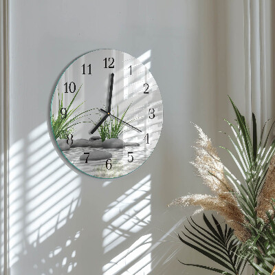 Wanduhr rund Steine