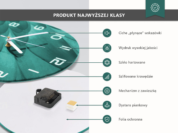 Wanduhr rund Blätter