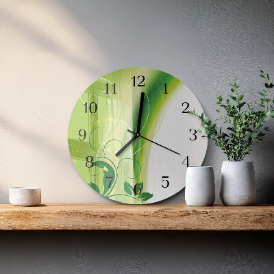 Wanduhr rund Blumenmuster