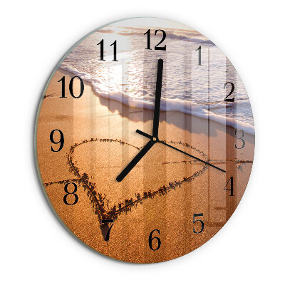 Wanduhr rund Herz des Strandes