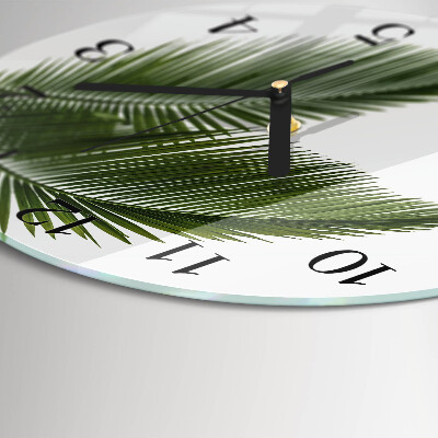 Wanduhr rund Palmenblätter