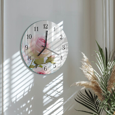 Wanduhr rund Rose