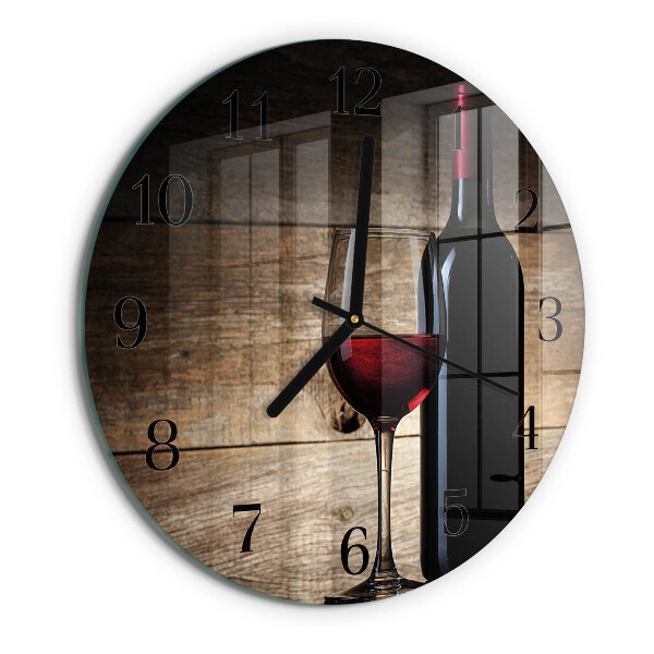 Wanduhr rund Wein