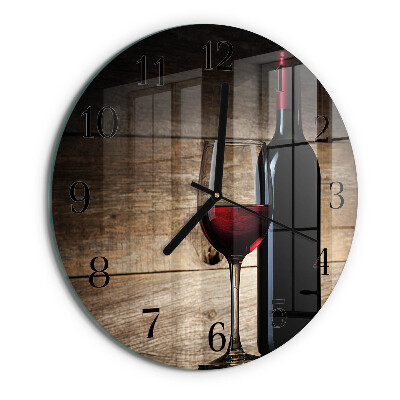 Wanduhr rund Wein