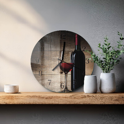 Wanduhr rund Wein