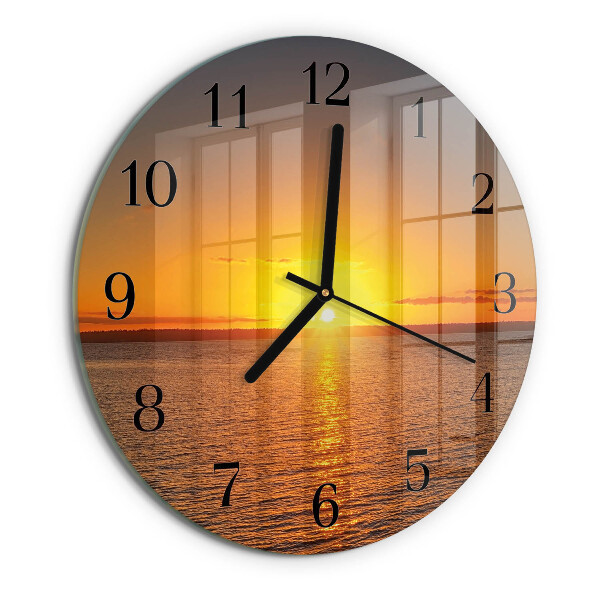 Wanduhr rund Sonnenuntergang