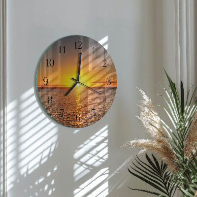 Wanduhr rund Sonnenuntergang