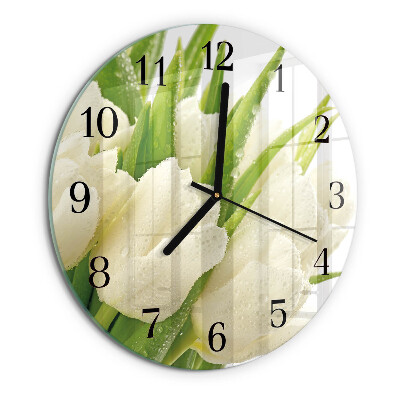 Wanduhr rund Tulpen