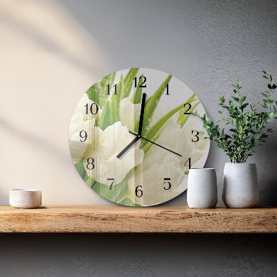 Wanduhr rund Tulpen