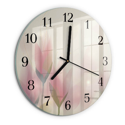 Wanduhr rund Blumen