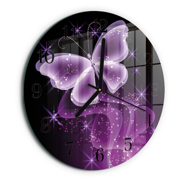 Wanduhr rund Schmetterling