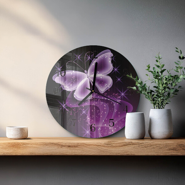 Wanduhr rund Schmetterling