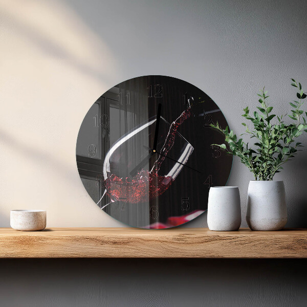 Wanduhr rund Wein