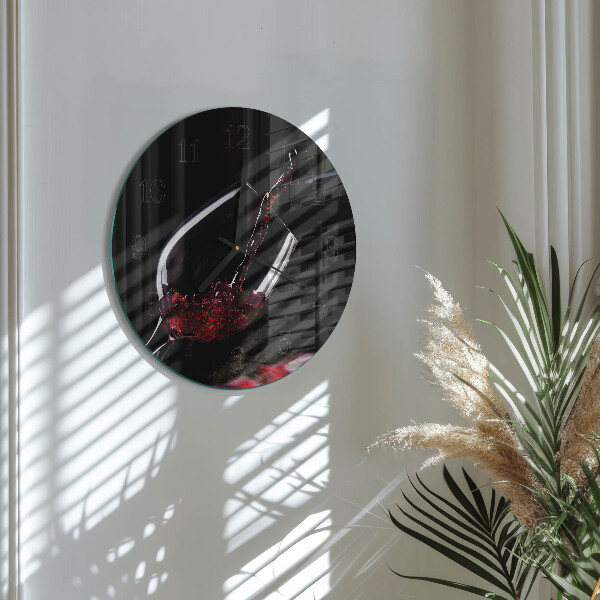 Wanduhr rund Wein