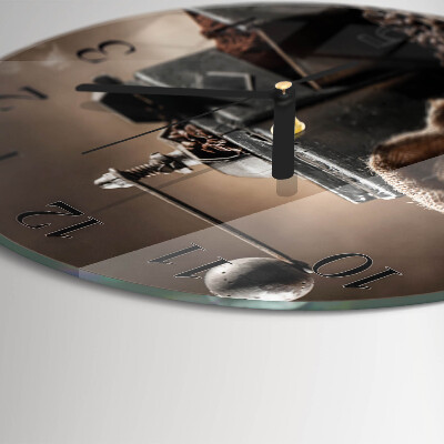 Wanduhr rund Kaffeemühle