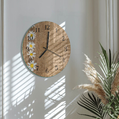 Wanduhr rund Gänseblümchen