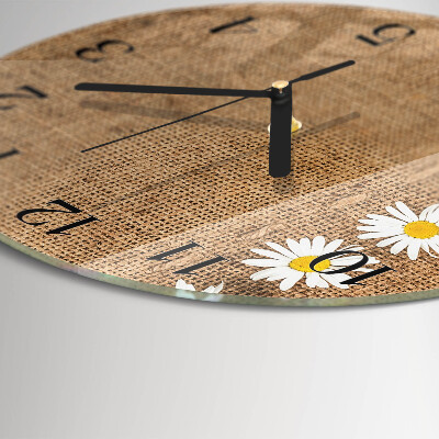 Wanduhr rund Gänseblümchen