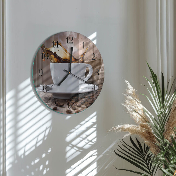 Wanduhr rund Kaffee