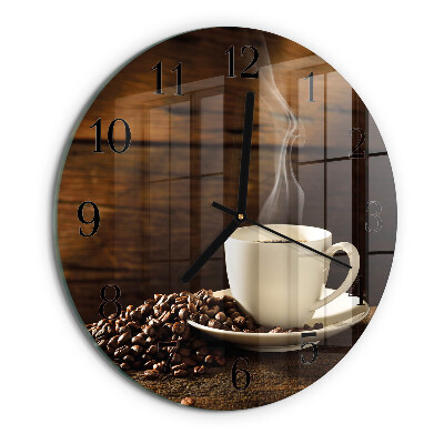 Wanduhr rund Kaffee