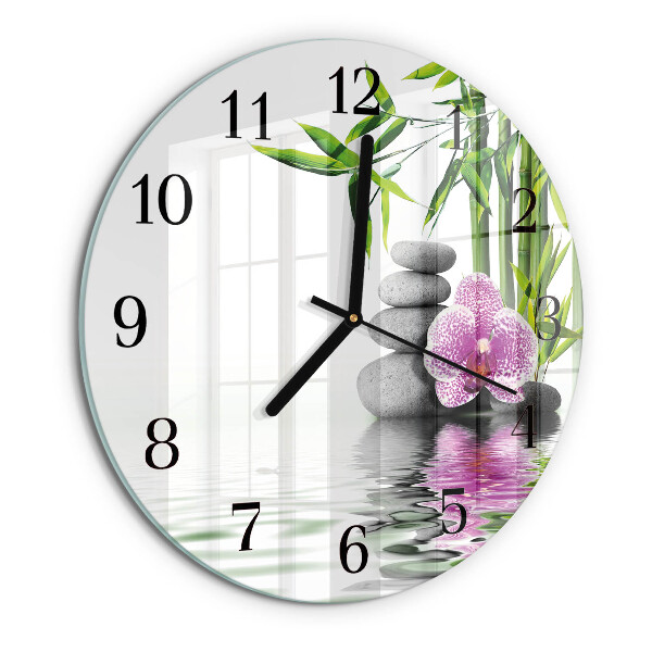 Wanduhr rund Blumenbaum