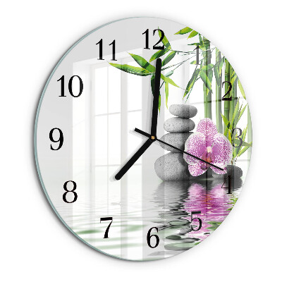 Wanduhr rund Blumenbaum